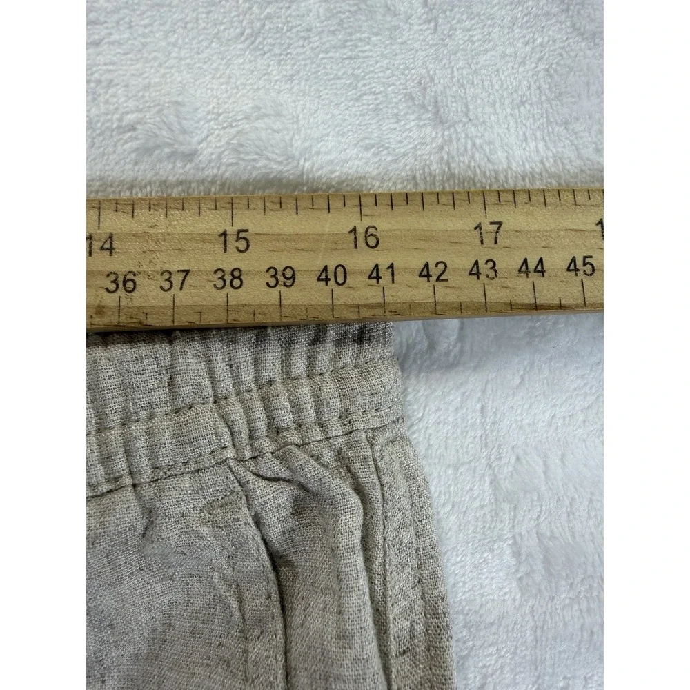 KENNETH COLE Mens M Linen Blend Shorts Beige  Pull On Coastal Natural Beachy - Picture 4 of 11